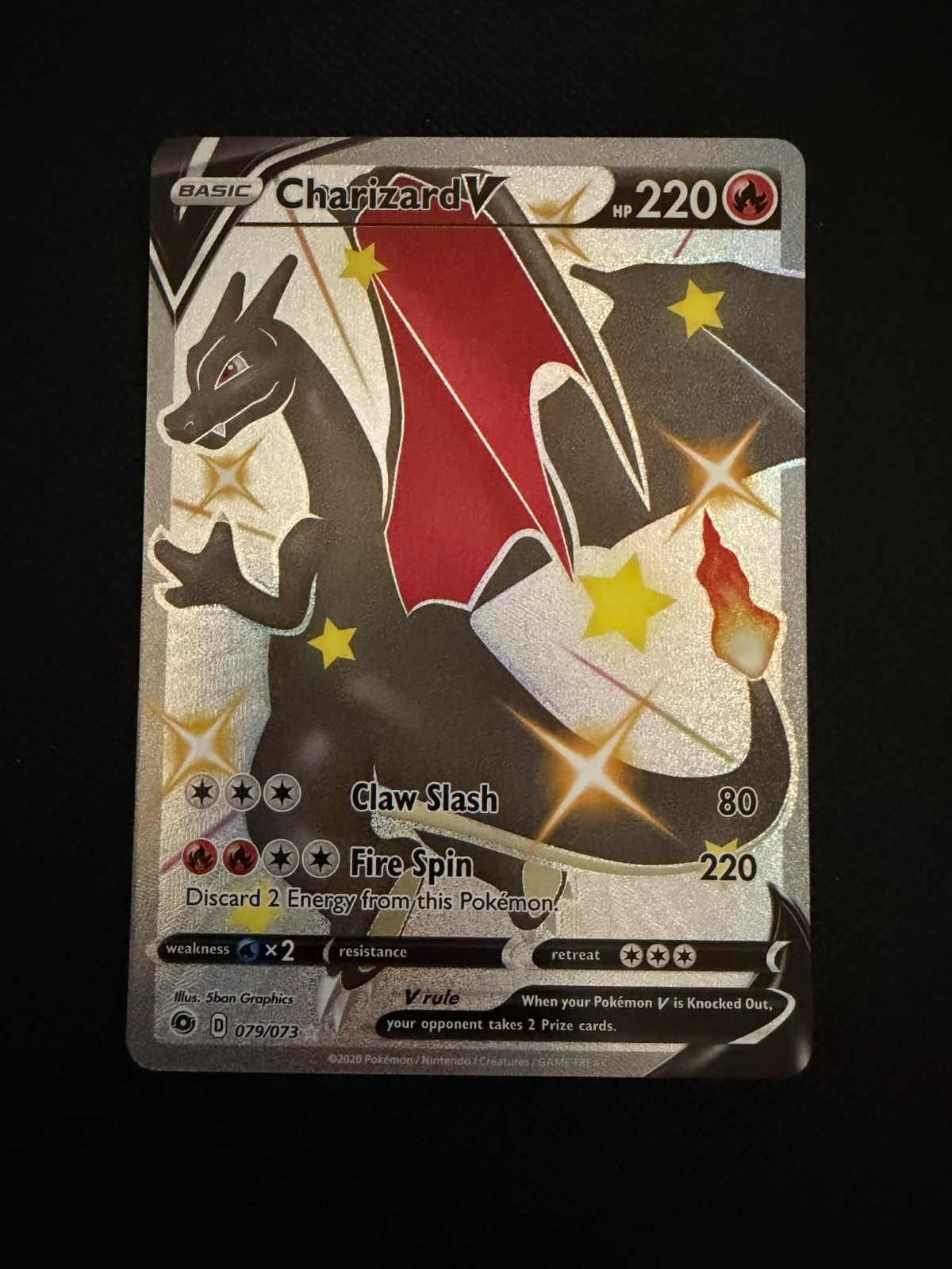 2020 Pokémon Shiny Charizard V Champions Path Secret Rare 079/073