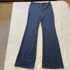 HALARA Flex High Waisted Back Side Pocket Slight Flare Work Pants Navy Blue Sz M