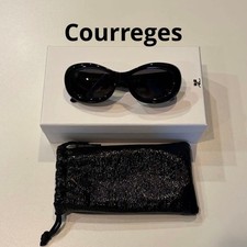Courreges Black Sunglasses with Case and Dust Bag Used Excellent Condition