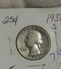 1937 S US Washington Quarter 25c F+ (Cleaned)