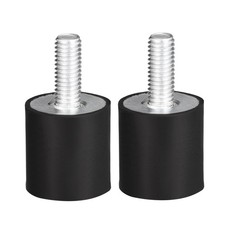 M8 Male Female Rubber Mounts Vibration Isolators 25mm Black 2pcs
