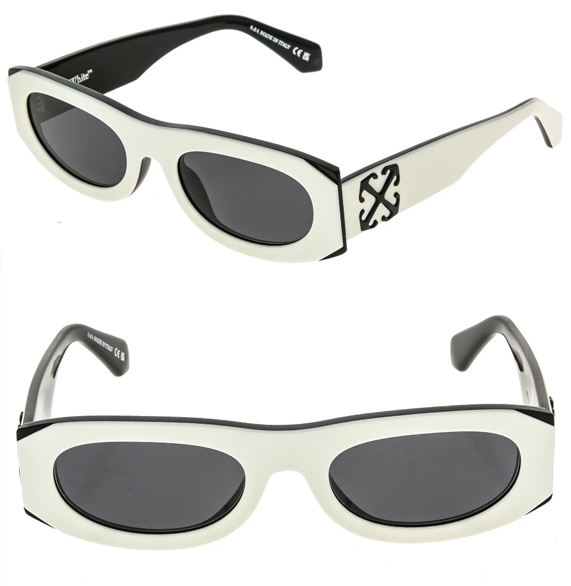 NEW OFF-WHITE SUNGLASSES WHITE BLACK WOMEN EYEWEAR OFF-WHITE OERI13O ORLANDO 010 Off-White Orlando Oval Acetate Sunglasses | Neiman Marcus main image 4