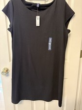 NWT GAP True Black Cap Sleeve Dress Ribbed Fabric Size XXL MSRP $49.99