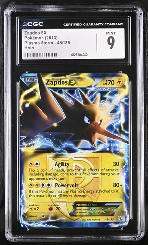 CGC 9 MINT Zapdos EX 2013 Plasma Storm 48/135 Holo Pokemon Card