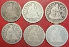 Lot of (6) Seated Liberty Quarters. Mixed Dates