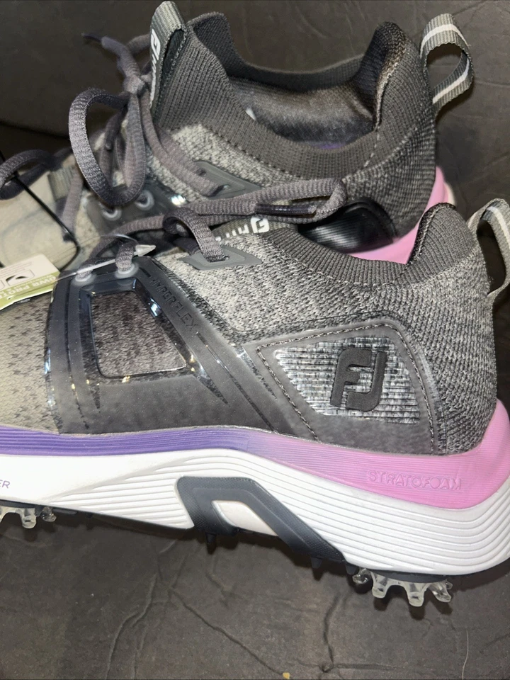 Zapatos de golf Footjoy para mujer, estabilizador de potencia Hyperflex, gris/púrpura, nuevos sin caja Foto 3 de 4