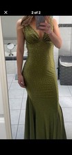 Johnathan Kayne Green Beaded Mermaid Prom Dress V-Neck Sleeveless Size 4