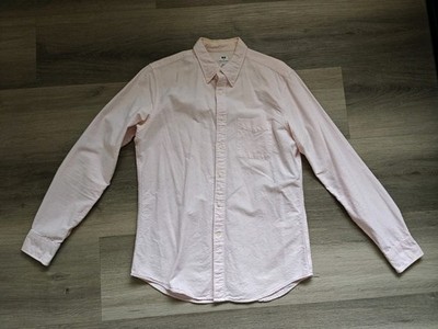 Uniqlo Slim Fit Oxford Shirt Mens Medium Light Pink Cotton Button Down Ocbd