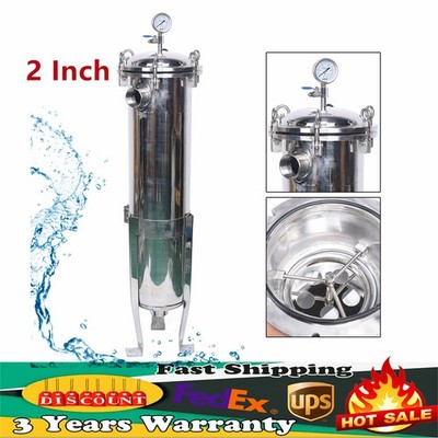 2'' NPT Bag Filter Housing 150 Psi 304 Stainless Steel In/Out #2 Bag with meshUS