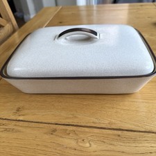 Vintage Denby Potters Wheel 2 Compartment Oven Dish with Lid 28.5cm x 21cm x 6cm