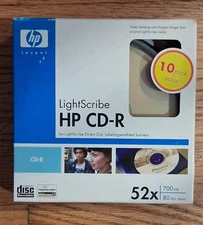 HP LightScribe one 10-Pack CD-R 52x Media 700 MB - NEW OLD STOCK, SEALED