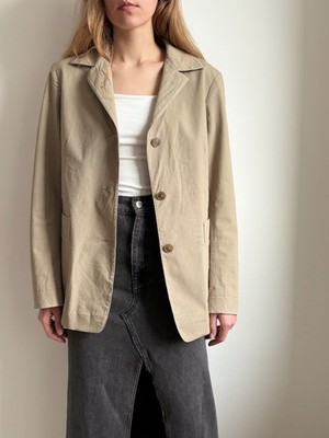 DDP Jil Sander Cotton Blazer Beige Single Breasted Utility Archive Raf Simons M