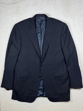 Canali 54EU 44R Travel Water Resistant Men's Navy Two-Button Sport Coat Italy