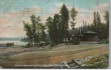 Summer Homes Del Cardo Bay Lake Coeur d' Alene Idaho Vintage 1900 Postcard