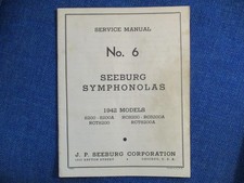 SEEBURG SYMPHANOLA SERVICE MANUAL FOR 1942 MODELS ORIGINAL PRINT