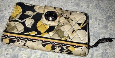 Vera Bradley Turnlock Wallet Dogwood Retired Floral Quilted Cotton VB301