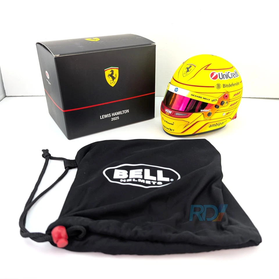 2025 Lewis Hamilton Mini Helmet - 1:2 Scale Bell Ferrari F1 Helmet - 4100414 - Image 2 of 4