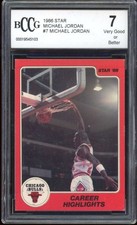 1986 Star #7 Michael Jordan Rookie Card BGS BCCG 7 Very Good+. rookie card picture