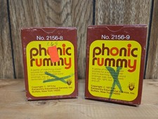 Vintage 1973 PHONIC RUMMY Matching Vowel Educational Games Set 8 & 9