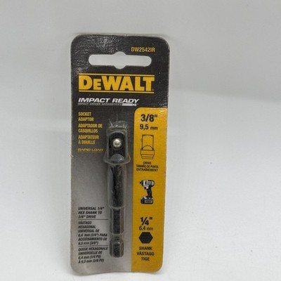 DEWALT Socket Adapter, Hex Shank, Impact Ready, 1/4-Inch to 3/8-Inch (DW2542IR)