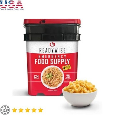 Emergency Food Kit 124 Servings Freeze-Dried Survival Meals 25 Year Shelf Life