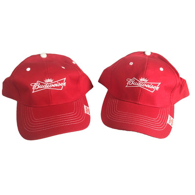 Budweiser Hat Baseball Cap King Of Beers Grab Some Buds Red (2 Pack!)