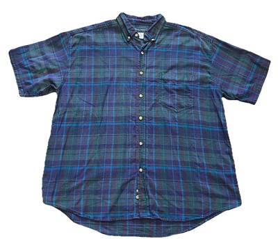 Vintage Basic Equipment Mens XL Button Down Short Sleeve Shirt Plaid Skater 90s