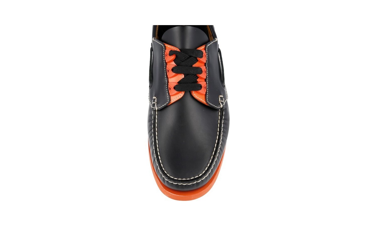 PRADA Boat Deck Yacht Shoes - Model 2EG271 - Black Orange PRADA Boat Deck Yacht Shoes - Model 2EG271 - Black Orange