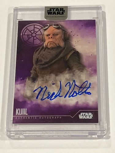 Nick Nolte as Kuiil 2020 Topps Star Wars Stellar Autograph Card Auto Purple /10