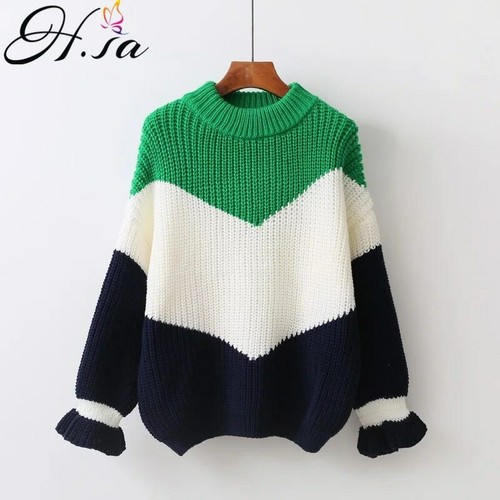 Coloris Unique Tricolore Pull Taille Femme Hsa Divers 7cBRWUqOaW