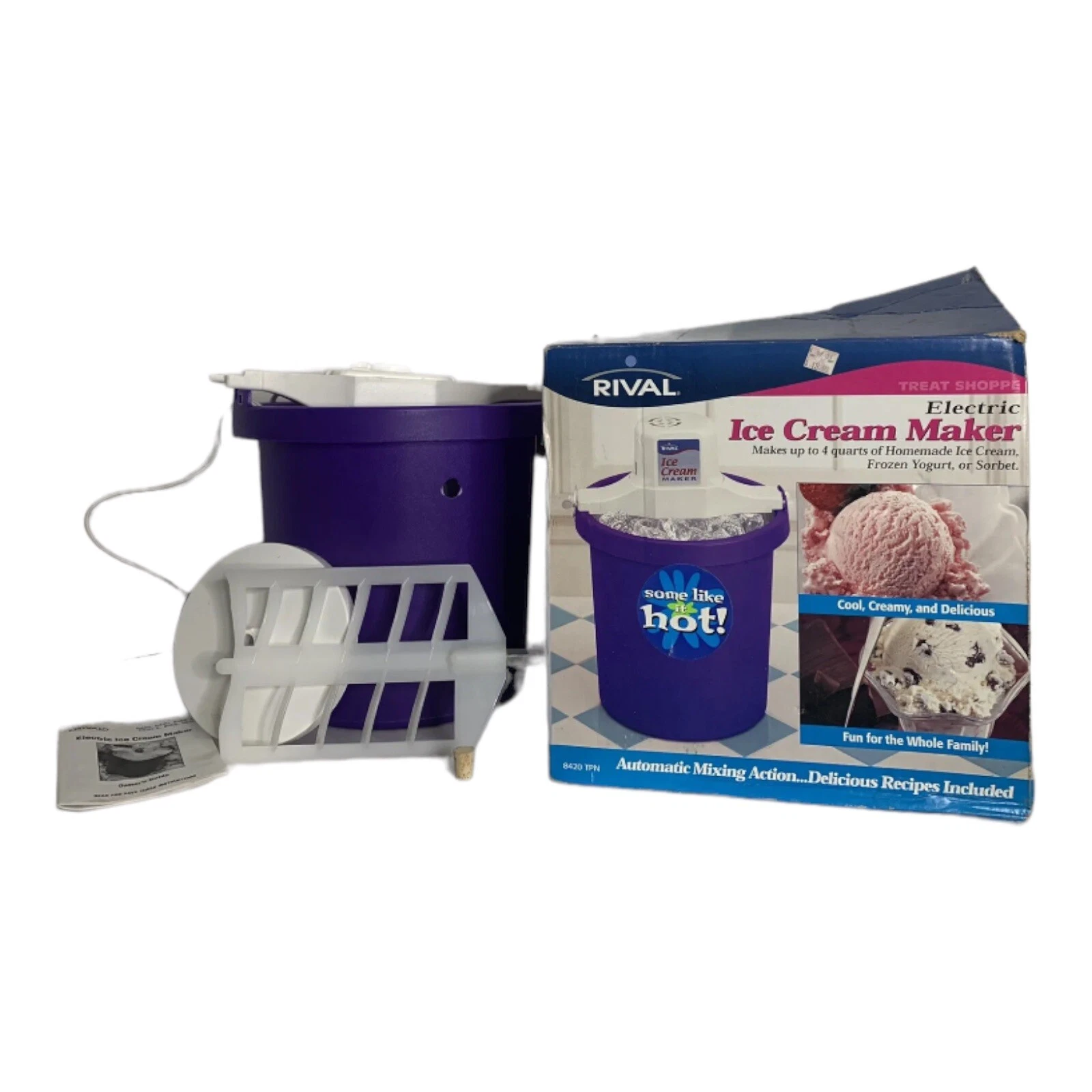 Rival 4 Quart Model 8420 Electric Ice Cream Maker 2001 New Old Stock