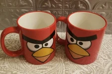 2 Angry Birds Red Ceramic Coffee Mugs Cup 2009-2012