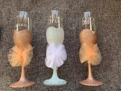 Décalcomanies couleur mariée flûte à champagne mariage personnalisé - Photo 1/4
