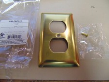 3 pack of Pass  Seymour Single Duplex Outlet Polished Brass Wall Plate 1 gang
