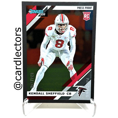 2019 Panini Donruss KENDALL SHEFFIELD #284 RC Press Proof Silver SP /100 FALCONS
