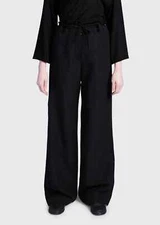 New $1290 The Row Dandy Silk & Linen-Blend Wide Leg Pants in Black sz 6/M