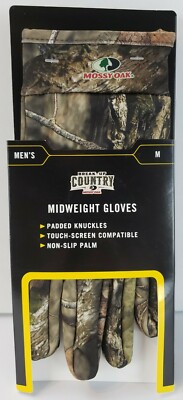 Mossy Oak Midweight Hunting Gloves Men's Non-Slip Palm Padded Knuckle Medium New