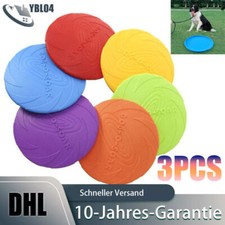3PCS Dog Disc Naturgummi Frisbee Hund Hundefrisbee für Land Wasser 18 cm DE