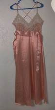 Victoria's Secret Rare Vintage Gold Label Icy Pink Full Nightgown Lace Size P
