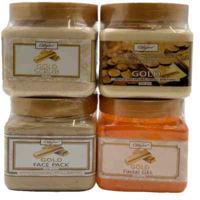 WYLCO GOLD Facial set 500 grams of Gold Scrub, Face Pack, Facial Gel & Cream