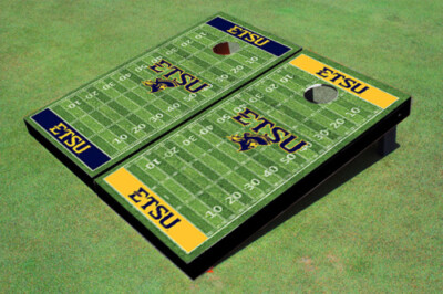 East Tennessee State University ETSU Alternating Football Field Custom Cornhole 