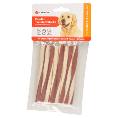 Flamingo Duetto Twist Sticks Huhn & Käse 85 g, Hundesnack, NEU