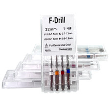 4 Pcs/Box Dental Endodontic Root Canal Stainless Steel Fiber Post Drills #1-4