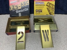 Hanson 2" Number & 2" Letter Brass Stencil Set (NEW) 10011 & 10031