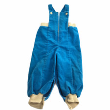 Winnie the Pooh Blue Corduroy Pant Overalls Sleeveless Zipper Front 20-25 Pounds