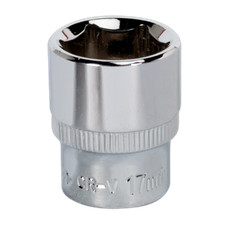 Image of Sealey WallDrive Socket 17mm 3/8"Sq Drive Fully Polished - SP3817