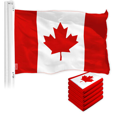 G128 5 Pack: Canada Canadian Flag 4x6 Ft LiteWeave Pro Printed 150D Poly
