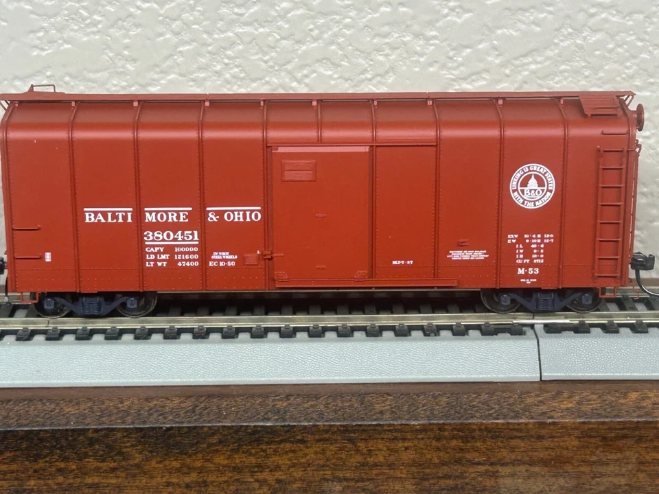 BALTIMORE & OHIO M-53 " B&O " WAGONTOP "RED" BOXCAR HO SCALE PLATINUM Series NEW - Image 2 of 4