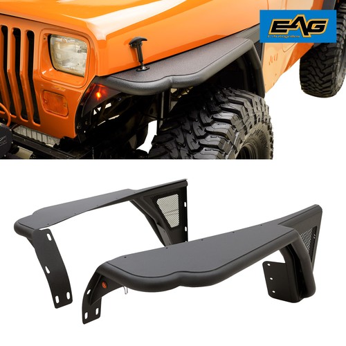 EAG Rock Crawler Tube Front Fender Flare with Mesh Fit 8795 Jeep