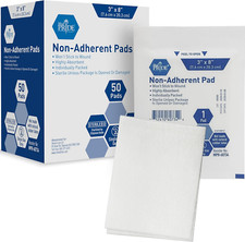 Sterile Non-Adherent Pads 50-Pack, 3  X 8   Non-Adhesive Wound Dressing